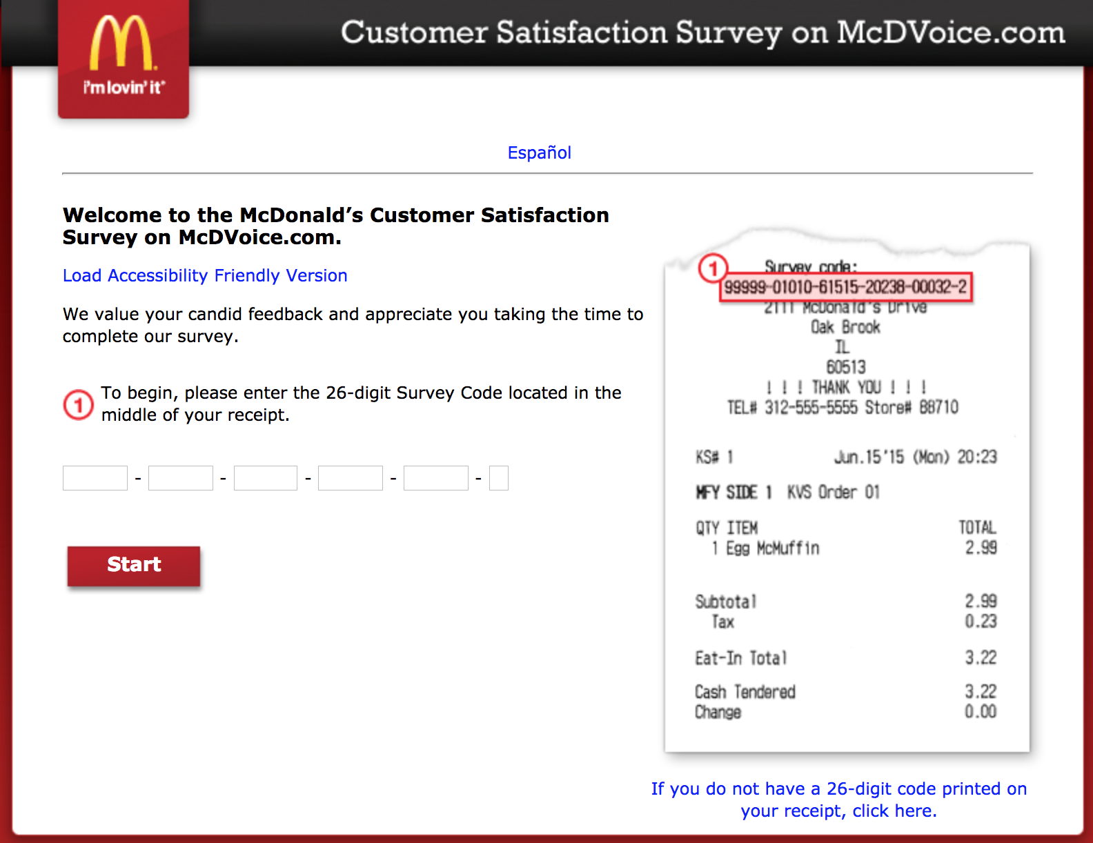McDVoice Survey Homepage